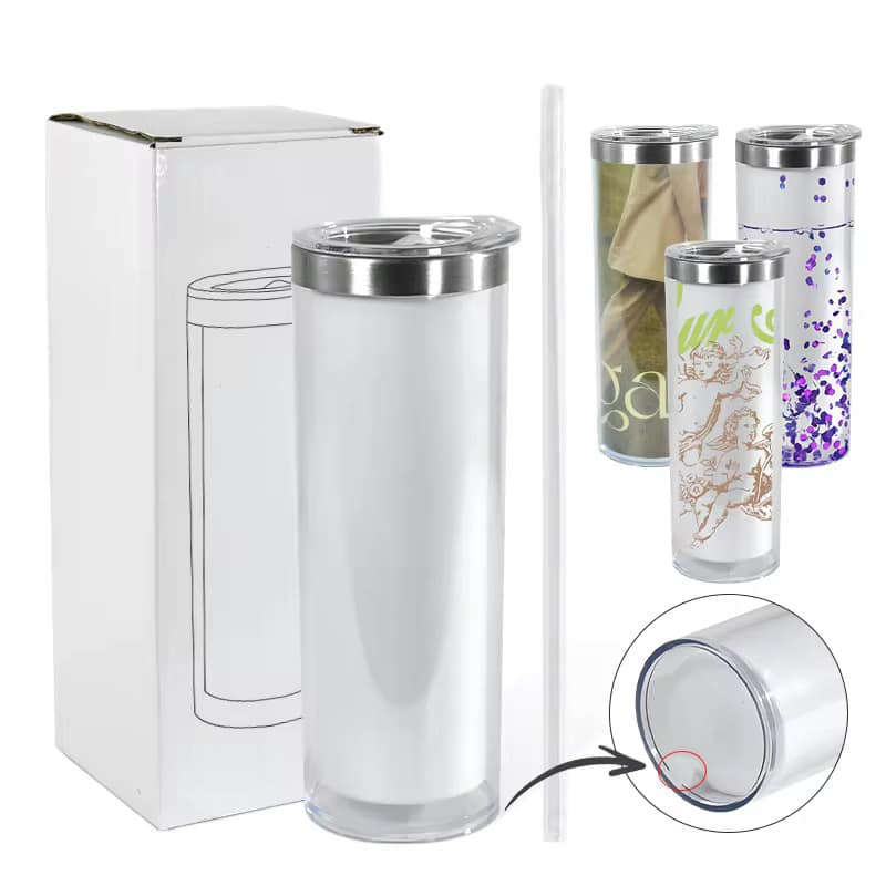 20oz-sublimation-double-wall-snow-globe-skinny-tumbler-predrilled-hole