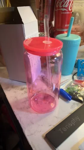 Crafix Mixed Colors Transparent Acrylic 16oz Plastic Libby Beer Soda Can photo review