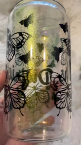 16oz Iridescent Glass Tumblers With Bamboo Lid photo review