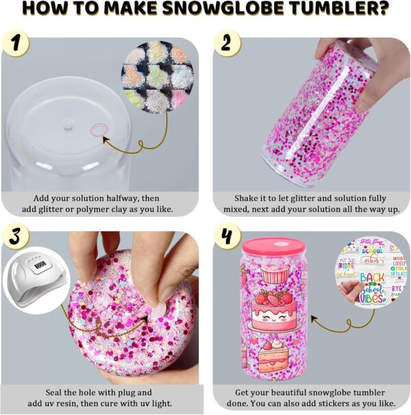 16oz Borosilicate Sublimation Snow Globe GlassPlastic Can Crafix