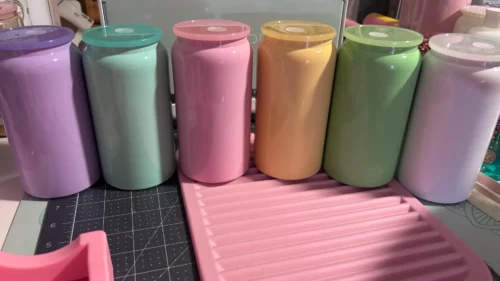 Crafix 25pcs 16oz Macaron Stainless Steel Sublimation Soda Can photo review