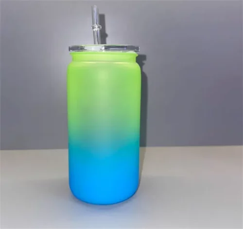 Solid/Ombre 16oz Matte Colored Plastic Cup Soda Can with PP Lids photo review