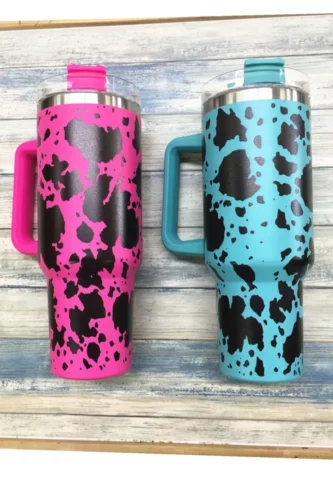 Stainless Steel 40oz Cow Print Sublimation Travel Mugs photo review