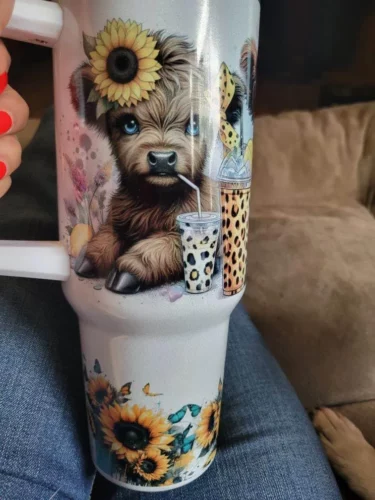 16Pack 40oz Sublimation White Travel Mug Tumbler with Handle H2.0 & H1.0 photo review