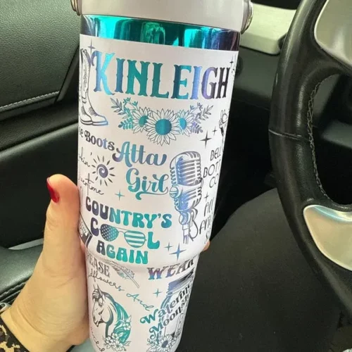 20pcs 30oz Rainbow Plated Tumbler with Portable Handle and Straw for Laser Engraving photo review