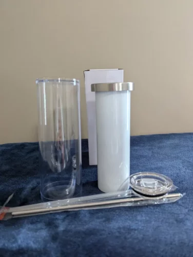 20oz Sublimation Double Wall Snow Globe Skinny Tumbler photo review