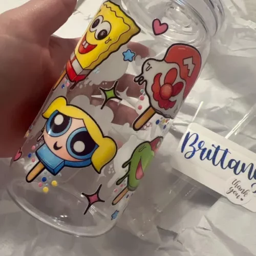 50Pack Transparent Acrylic 16oz Plastic Libby Beer Can w/PP Lids photo review