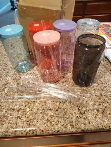 Crafix Mixed Colors Transparent Acrylic 16oz Plastic Libby Beer Soda Can photo review