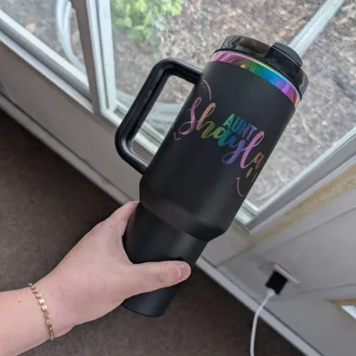 H2.0 40oz Powder Coated Travel Mugs with Rainbow Plated Rims photo review