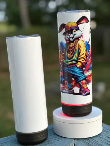 20oz Usb Charging White Sublimation Water Bottle Speaker Music Cup Bluetooth Tumbler photo review