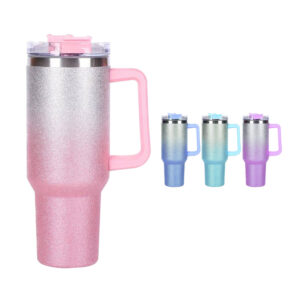 H1.0 40oz Sublimation Gradient Shimmer Glitter Travel Mug