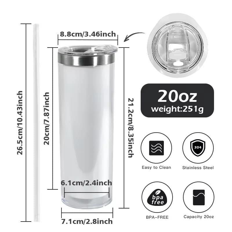 size-of-20oz-sublimation-double-wall-snow-globe-skinny-tumbler
