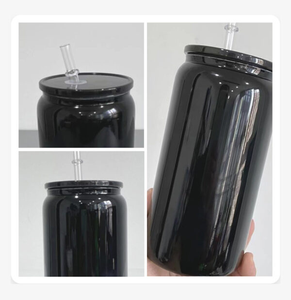 16oz Colored Glass Can for DTF UV Transfer with PP Lids