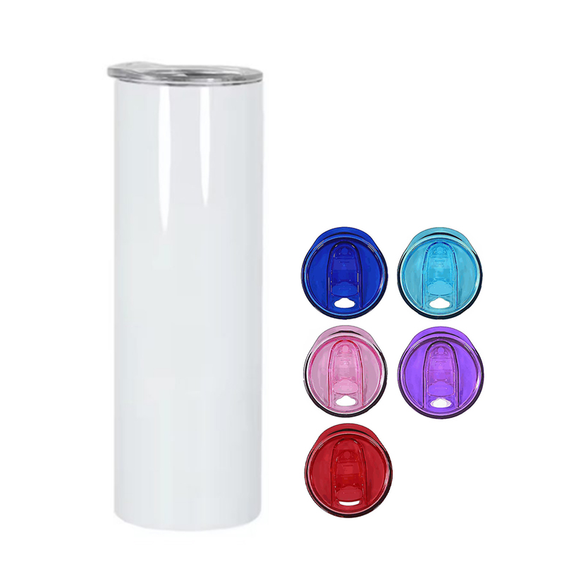 20oz-straight-sublimation-skinny-tumbler-with-colored-pp-lids