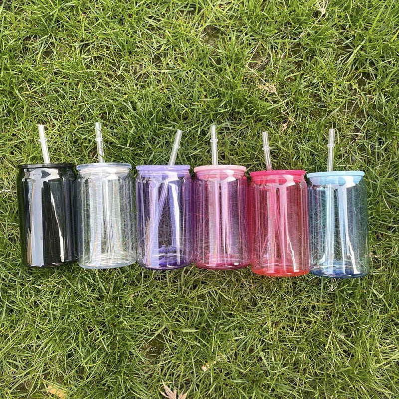 Crafix Mixed Colors Transparent Acrylic 16oz soda can for uv dtf