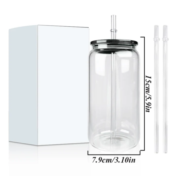 Transparent Acrylic 16oz Plastic Can with Colored PP Lids