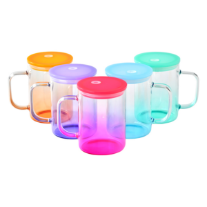 17oz Sublimation Transparent Gradient Colored Glass Mug with PP Lids display-of-17oz-sublimation-transparent-gradient-colored-glass-mug-with-pp-lids
