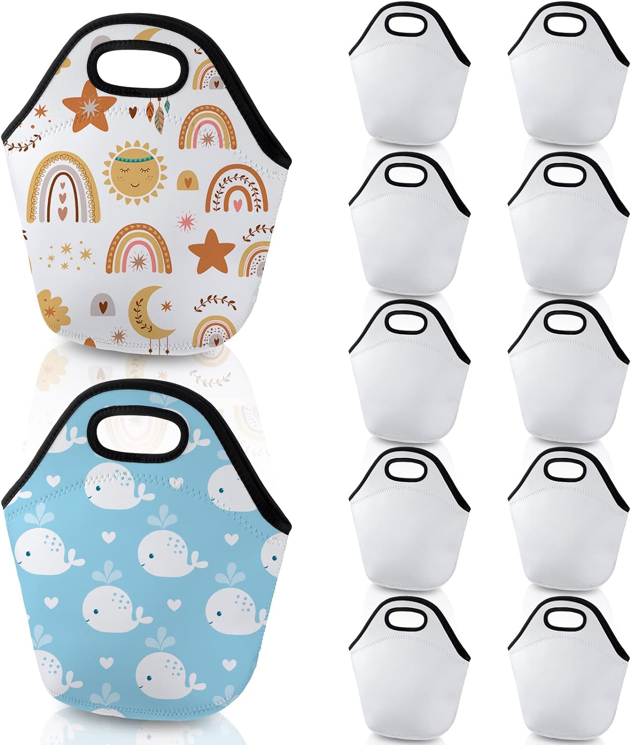 Sublimation Lunch Box Carry Case Handbags Tote with Zipper