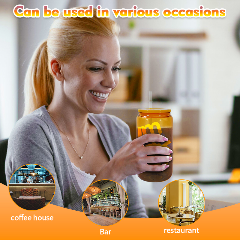 16oz-sublimation-glass-can-drinking-glasses-with-plastic-lid-display