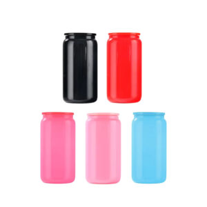 16oz Colored Glass Can for DTF UV Transfer with PP Lids 25pcs