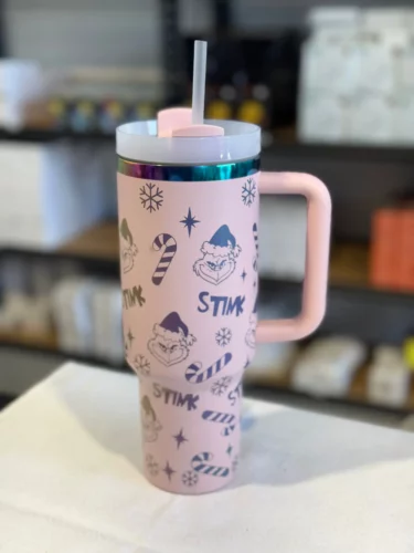 40oz Stanley Stainless Steel Grinch Laser Engraving Tumbler photo review