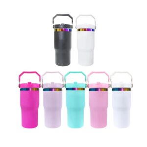 20oz Tumbler with Handle travel mug with Lid and Flip Straw Leak Proof