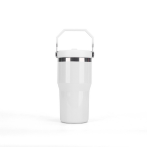 20oz Glossy Travel Mug with Handle and Flip Top Straw 20oz Glossy Travel Mug with Handle and Flip Top Straw