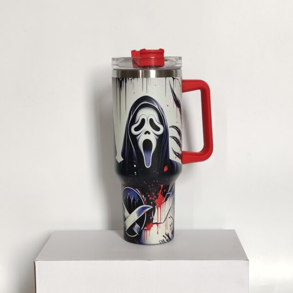 40 oz Halloween Tumbler Insulated Ghost Travel Coffee Cup water bottle