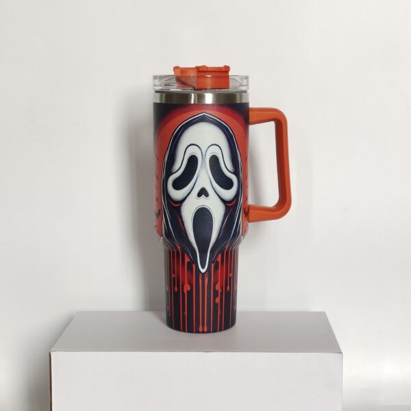 40 oz Halloween Tumbler Insulated Ghost Travel Coffee Cup water bottle