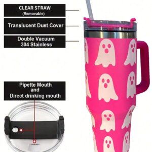 details-of-40oz-ghost-tumbler-with-handle-halloween-coffee-tumbler