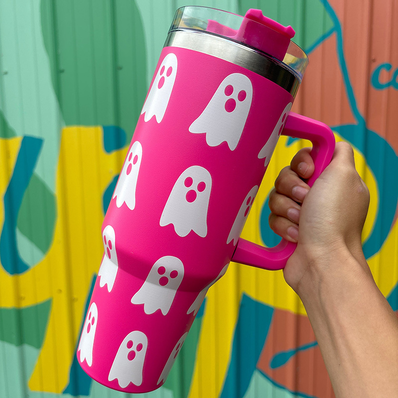 pink-40oz-ghost-tumbler-with-handle-halloween-coffee-tumbler