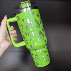 40oz tumblers Laser engraving (4) green-40oz-stainless-steel-grinch-stanley-cups-for-laser-engraving-display