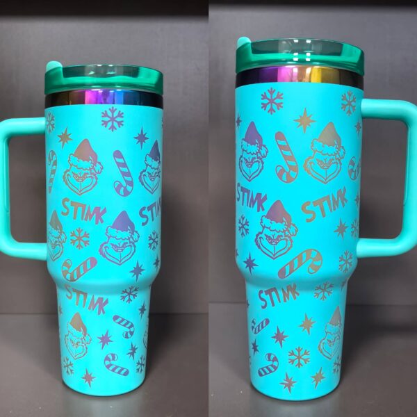 blue-40oz-stainless-steel-grinch-stanley-cups-for-laser-engraving