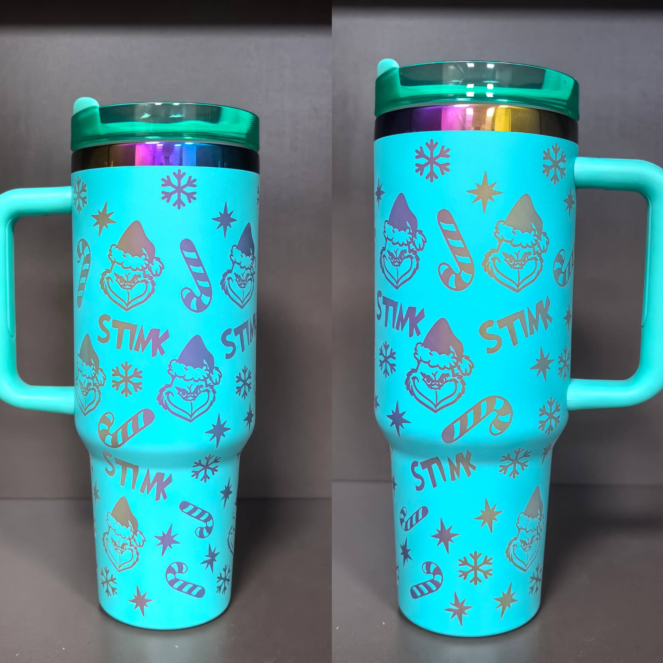 blue-40oz-stainless-steel-grinch-stanley-cups-for-laser-engraving