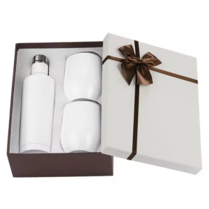 3pcs Metal Travel Wine Coffee Thermos Cup Stainless Steel Water Bottle with Gift Box Set