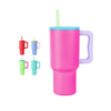 24oz Candy Colored Tumbler with Handle and Silicone Straw Lid