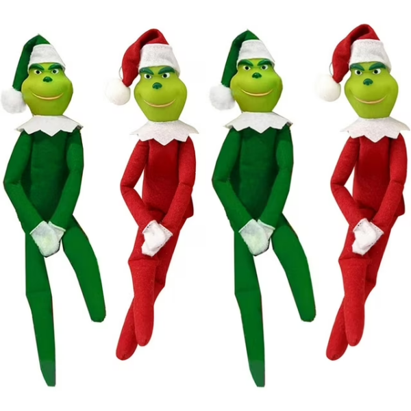 Grinch On Shelf Plush Doll Toy Ornaments Christmas Tree Decor Pendant