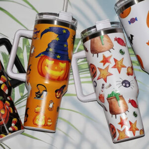 40oz halloween tumbler with straw nightmare before christmas mug