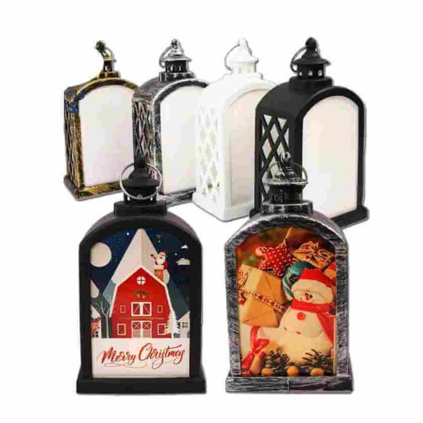 Sublimation Blank Christmas LED lights Lantern for Garden Decoration Home Party