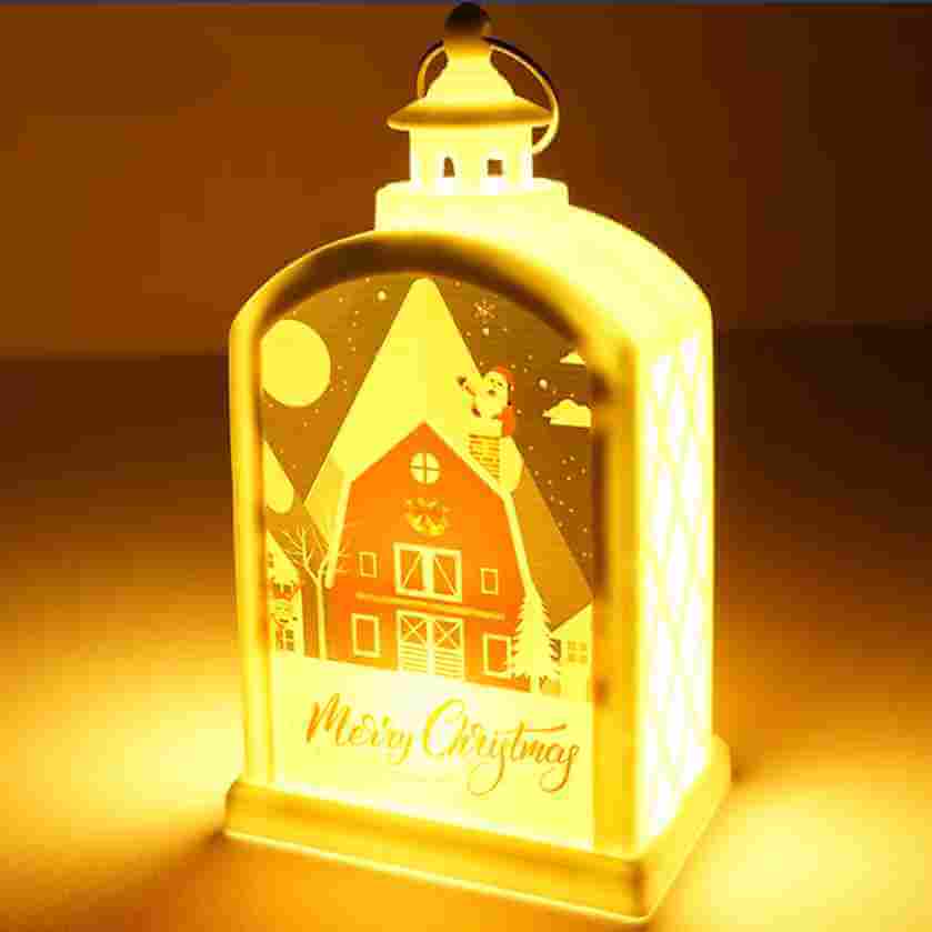 Sublimation Blank Christmas LED lights Lantern for Garden Decoration Home Party