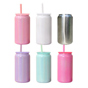 16oz Stainless Steel Rainbow Paint Mixed Color Soda Can