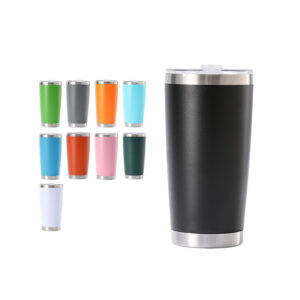 20oz Powder Coated Colorful Stainless Steel Double Wall Tumbler with Slide Lid