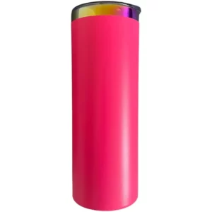 pink-20oz-powder-coated-rainbow-plated-skinny-tumblers