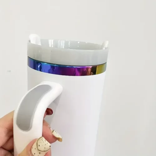 40oz Powder Coated Colorful Rainbow Plated Travel Mug with Leakproof Lids photo review