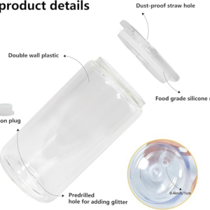 details-of-clear-16oz-acrylic-snow-globe-tumbler-with-pre-drilled-hole