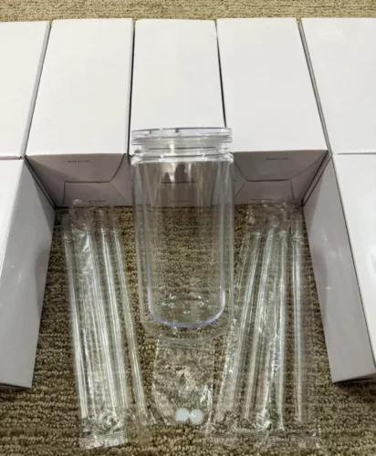 25/50pcs 16/20oz Acrylic Snow Globe Cups with Pre-Drilled Hole Double Wall Libby Cups photo review