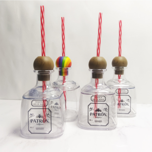 plastic-patron-bottles-with-straw-wholesale-mini-13oz-wine-cups