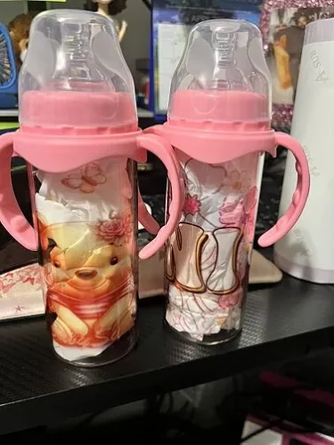 30Pack 8oz Sublimation Baby Feeding Glass Sippy Cup with Handle photo review