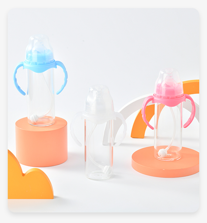 display-of-8oz-sublimation-baby-feeding-glass-sippy-cup-with-handle