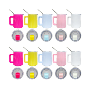 10oz-macaron-colored-sublimation-coffee-mugs-with-metal-straws-display-picture